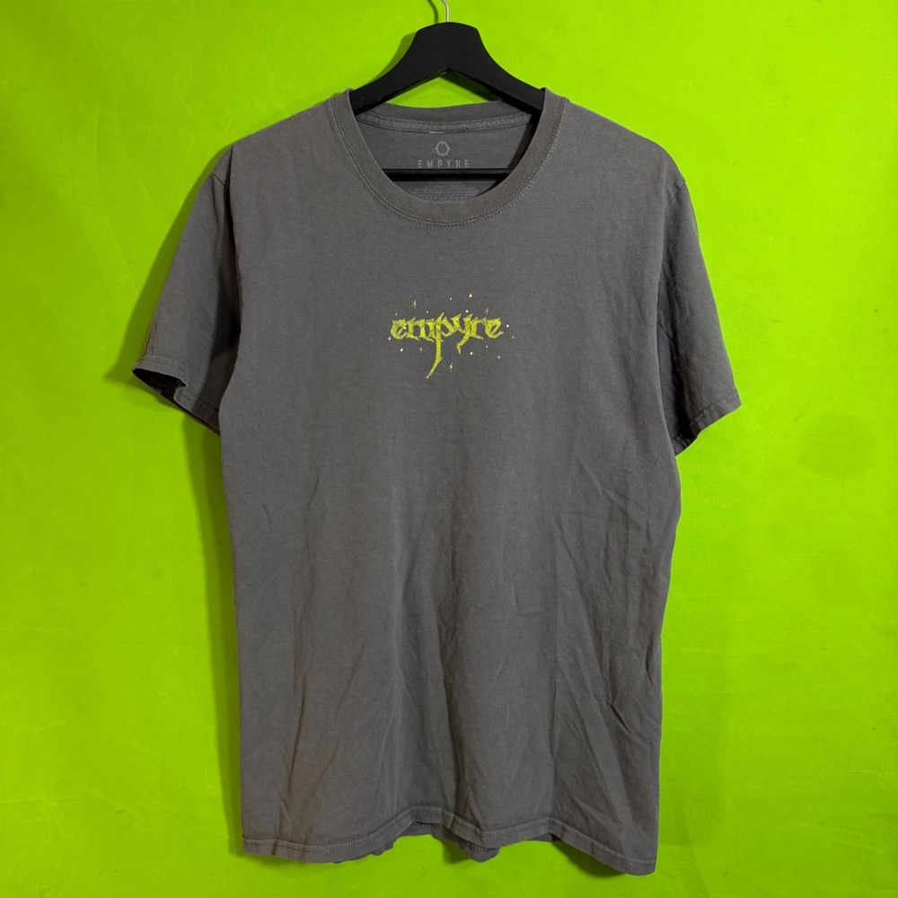 Empyre Mens Monster T-Shirt Medium Gray Yellow Moon Stars Streetwear Skate Tee